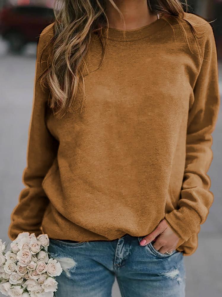 Monika Rot Casual Sweatshirt mit Rundhalsausschnitt für Damen | Herbst Alltag - S/M/L/XL/2XL/3XL/4XL/5XL