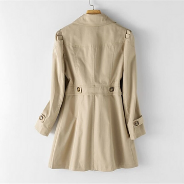 Ruth Kaffee Einreihiger Midi-Trenchcoat für Damen | Klassischer Reverskragen Tailliert Casual Büro - M/L/XL/2XL/3XL/4XL