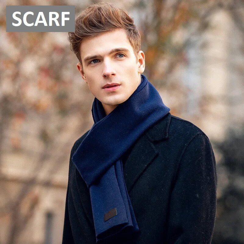Hansjakob Dunkelgrau Warmer Winterschal für Herren | Kaschmir-Mix Elegant - Einheitsgrösse