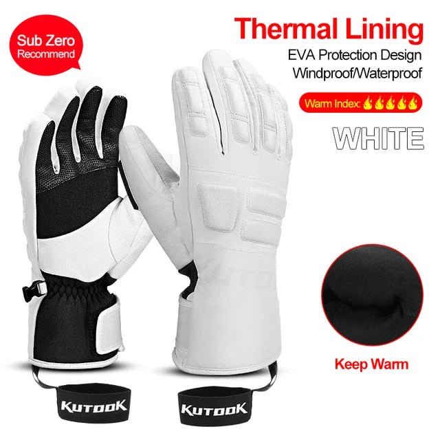 Fritz Weiss Thermo Wind- und Wasserdichte Ski Handschuhe für Damen und Herren | Winter Wintersport - S/M/L/XL