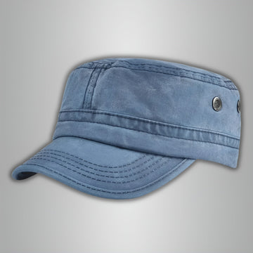 Hansruedi Blau Vintage Baumwoll Militärcap für Herren | Casual Outdoor Stil - Einheitsgrösse verstellbar