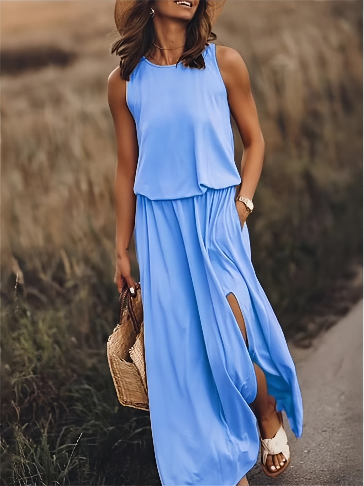 Minverva I ärmelloses maxikleid