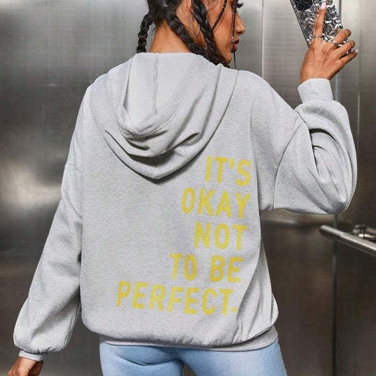 Vreni Schwarz Oversized Hoodie mit Kapuze und Rückenprint für Damen | Casual Statement Stil - XS/S/M/L/XL/2XL/3XL