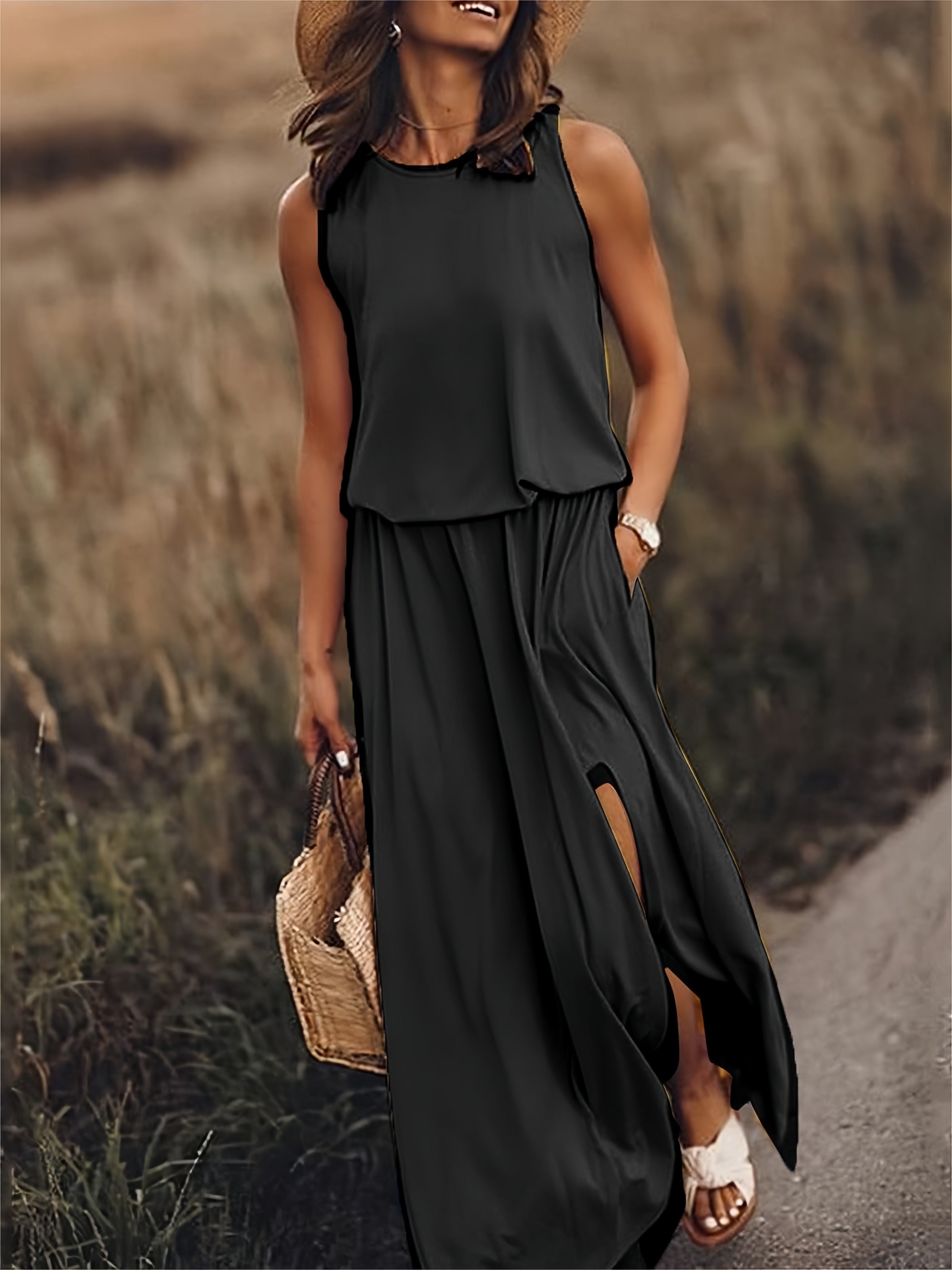Minverva I ärmelloses maxikleid