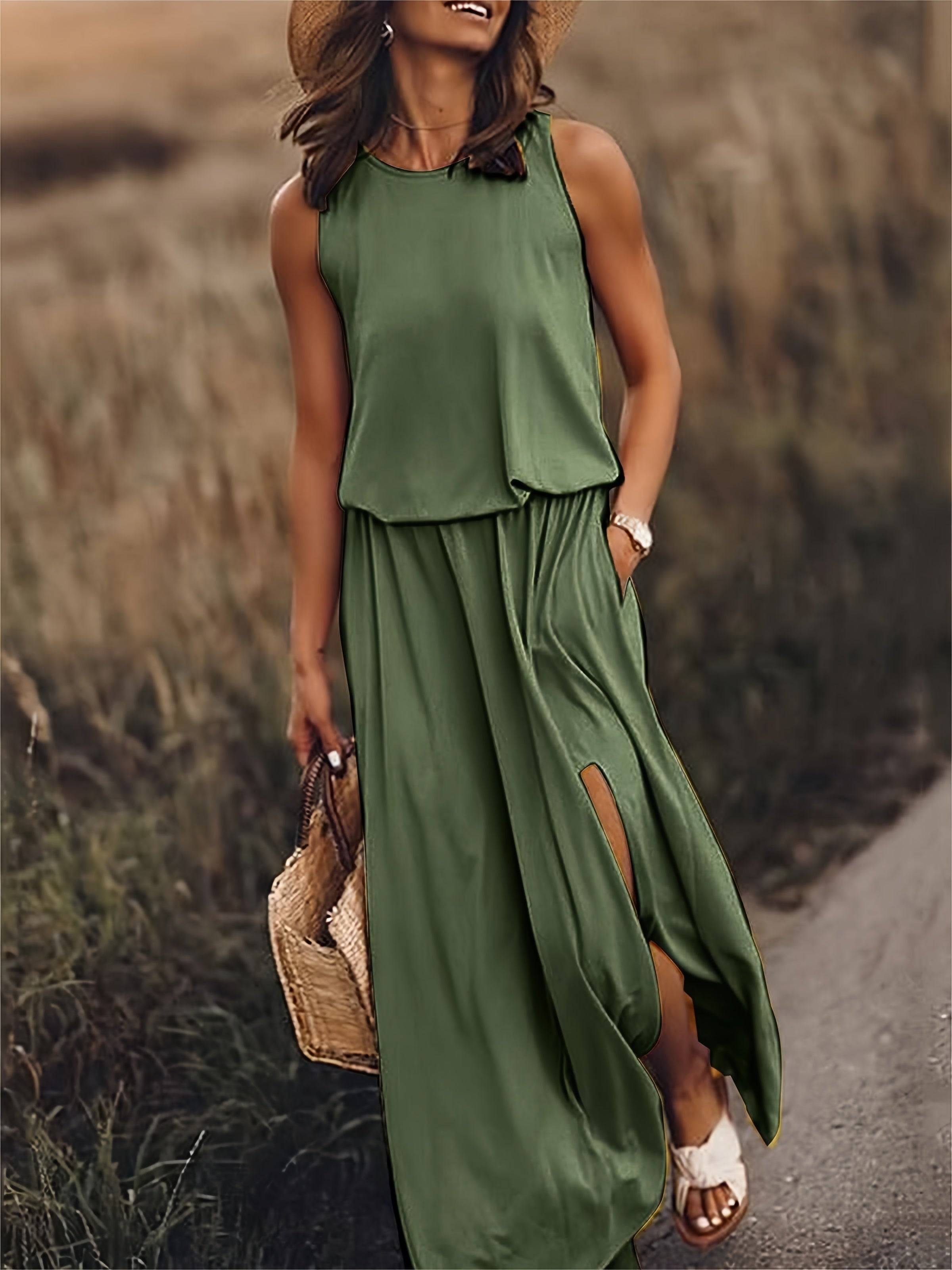 Minverva I ärmelloses maxikleid