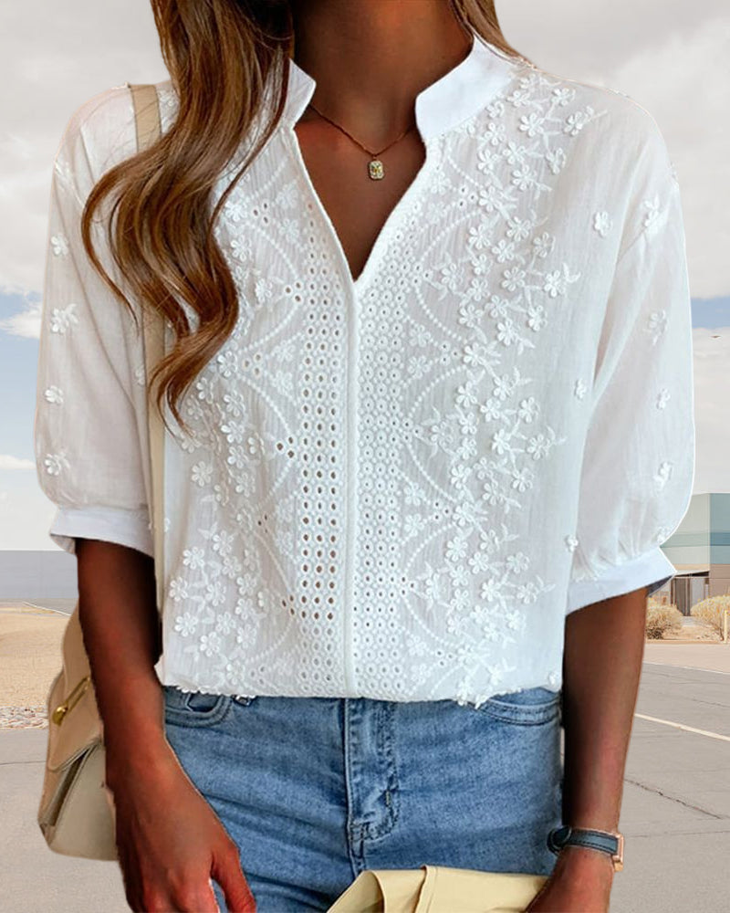 Damen Bluse Puffärmel 3
