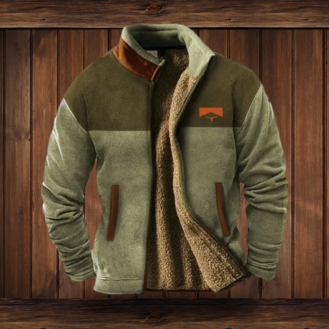 Ernst Grün Colourblock Fleece-Jacke für Herren | Patchwork Reissverschluss Freizeit - S-5XL