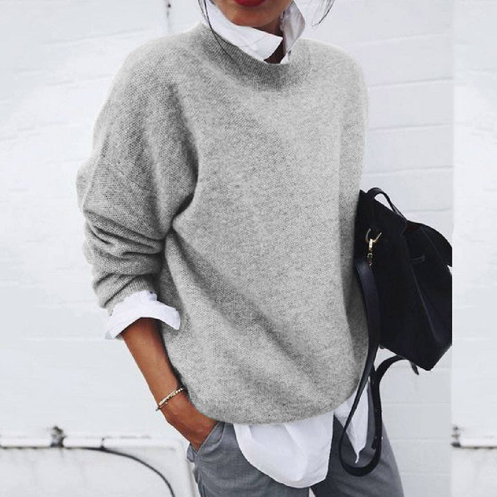 Vreni Blau Weicher Oversized Pullover für Damen | Rundhals Casual Herbst Winter - S/M/L/XL/2XL/3XL/4XL/5XL