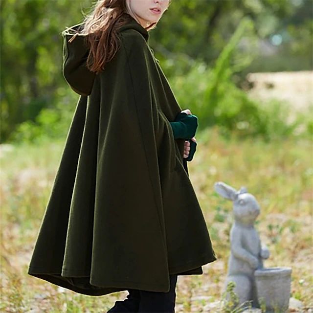 Regula Rot Vintage Kapuzenumhang für Damen | Cape mit Kapuze Festlich - S/M/L/XL