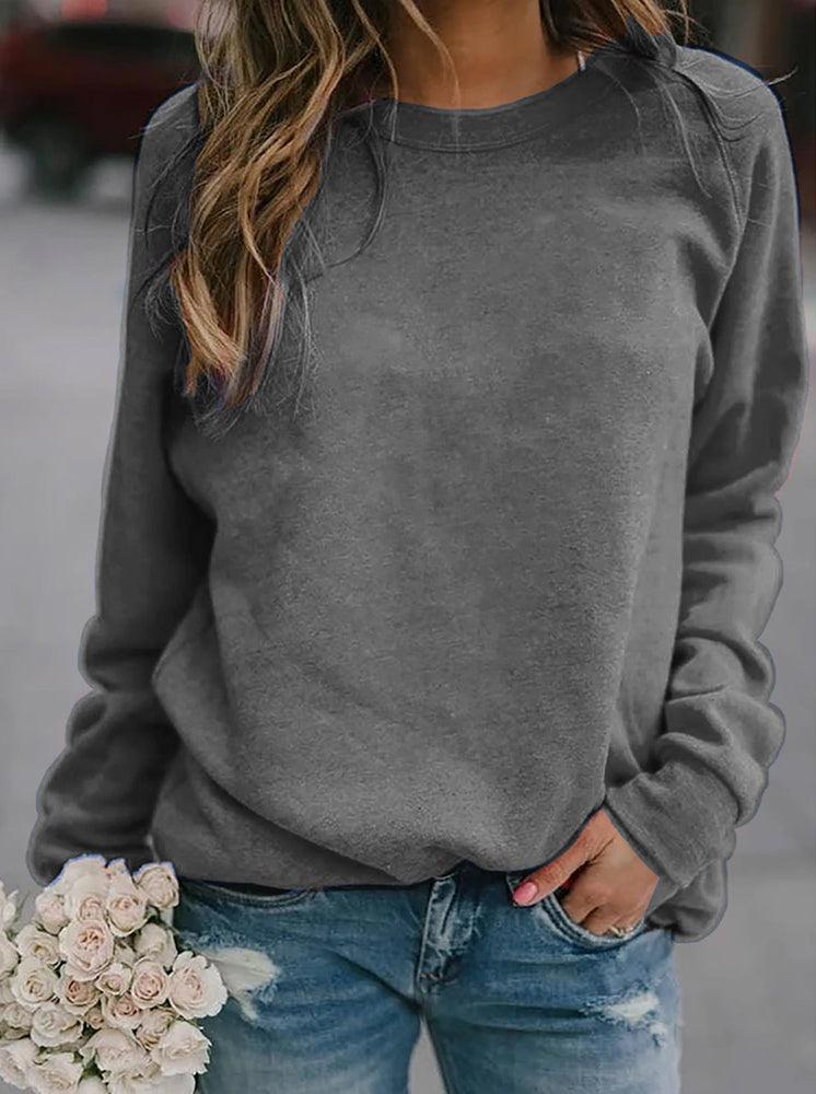 Monika Rot Casual Sweatshirt mit Rundhalsausschnitt für Damen | Herbst Alltag - S/M/L/XL/2XL/3XL/4XL/5XL