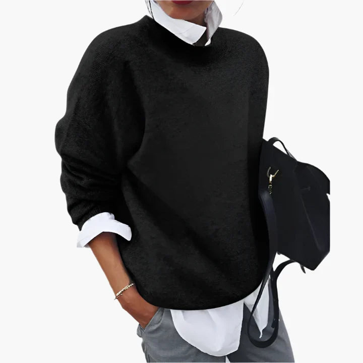 Hannelore Khaki Oversized Strickpullover für Damen | Rundhals Casual Büro Stil - S/M/L/XL/2XL/3XL