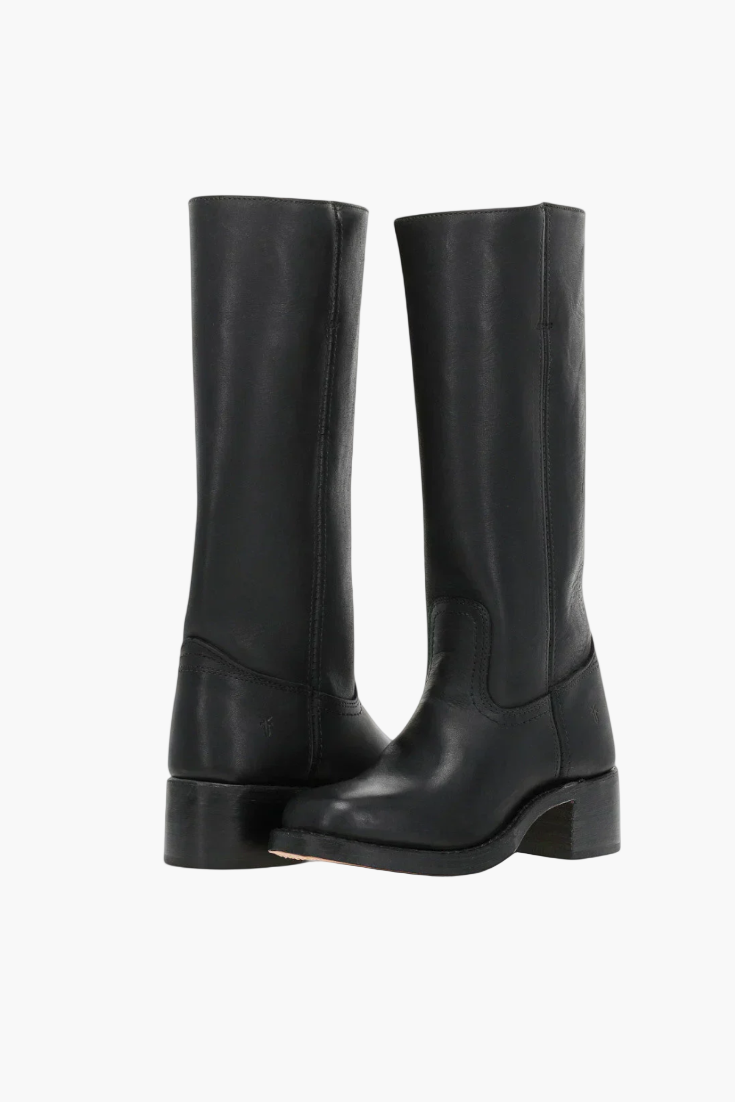 Vreni Braun Kniehohe Leder-Optik Stiefel für Damen | Retro Blockabsatz Casual Stil - EU 36-48