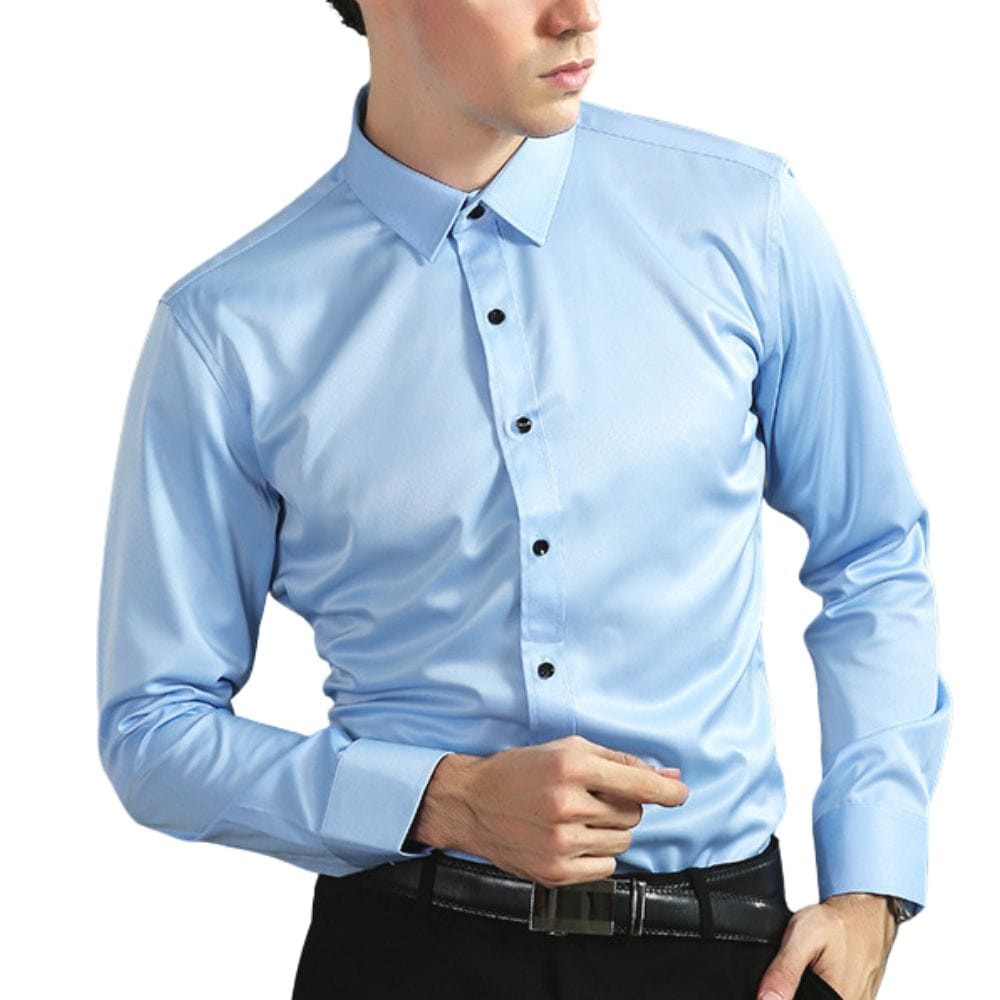 Kurt Schwarz Knitterfreies Slim-Fit Langarmhemd für Herren | Stretch und schnelltrocknend | Büro und Reisen - S-4XL