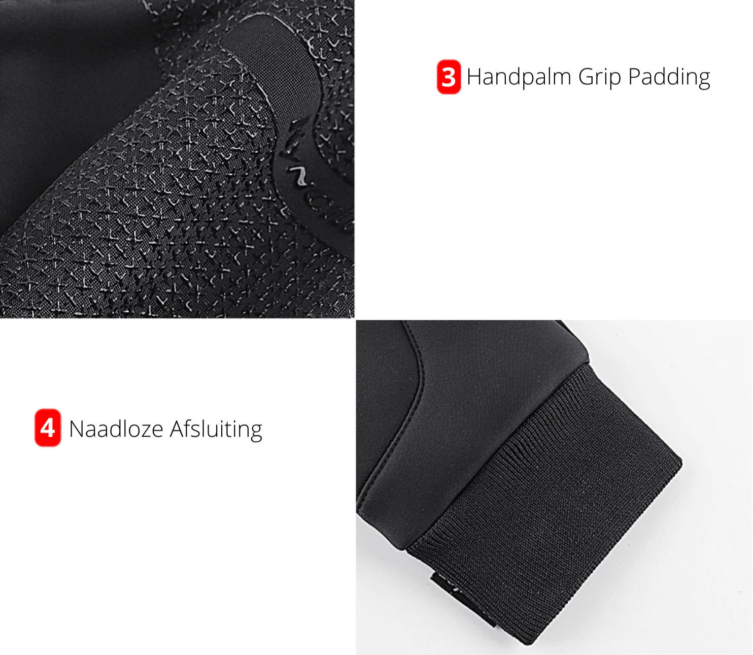 Beat Schwarz Winddichte Wasserabweisende Touchscreen-Winterhandschuhe mit Fleece-Innenseite | Outdoor Radfahren Freizeit - S/M/L