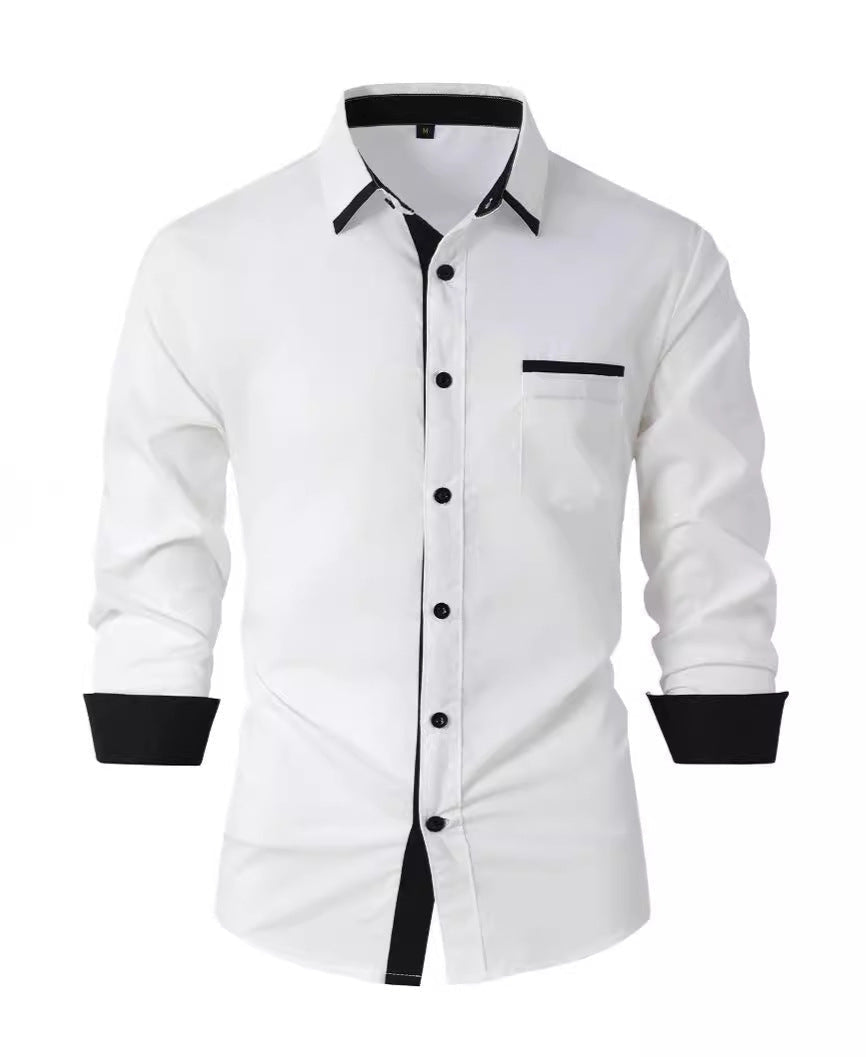 Rolf Hellblau Slim Fit Langarm Businesshemd für Herren | Bügelfrei Kontrastkragen - S/M/L/XL/2XL/3XL