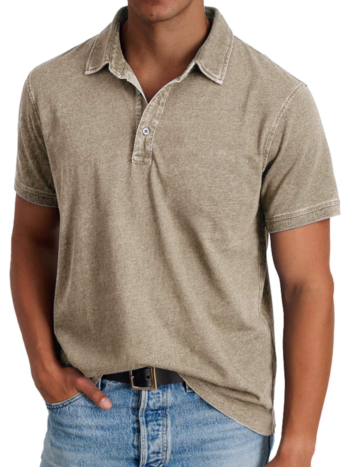 Roland Blau Vintage-Washed Polohemd für Herren | Entspannte Passform Zeitloser Stil | Freizeit und Reisen - S/M/L/XL/2XL/3XL/4XL