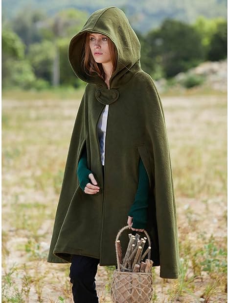 Regula Rot Vintage Kapuzenumhang für Damen | Cape mit Kapuze Festlich - S/M/L/XL