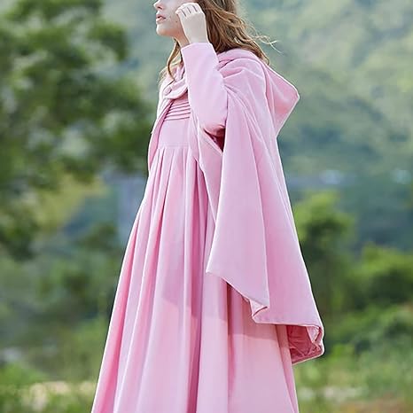Regula Rot Vintage Kapuzenumhang für Damen | Cape mit Kapuze Festlich - S/M/L/XL