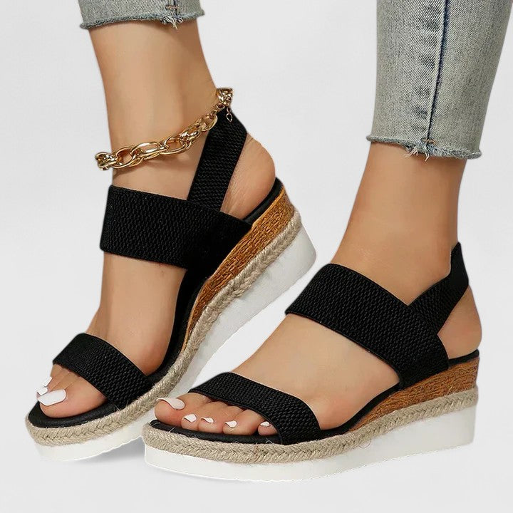 Erika Braun Orthopädische Keilsandalen für Damen | Bequeme Passform | Espadrille-Stil - 5/6/7/8/9/10/11/12