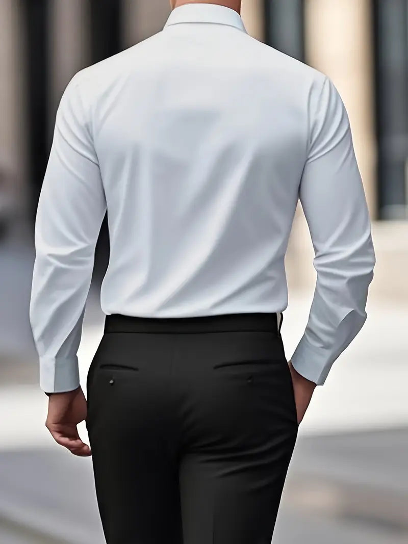 Dieter Schwarz Slim Fit Langarm-Hemd für Herren | Atmungsaktiv Elegant | Business und Smart-Casual - S-4XL