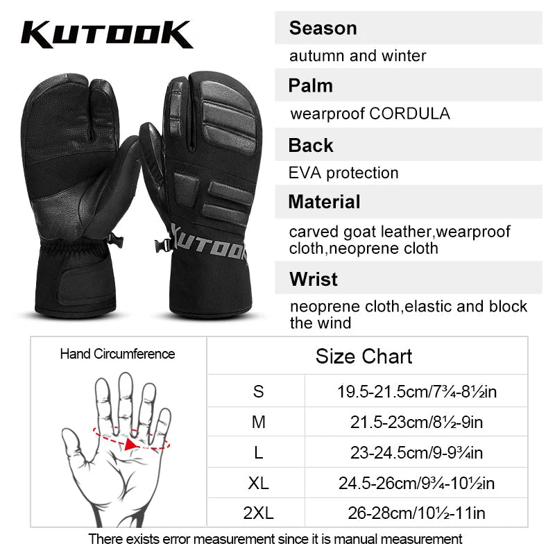 Fritz Weiss Thermo Wind- und Wasserdichte Ski Handschuhe für Damen und Herren | Winter Wintersport - S/M/L/XL