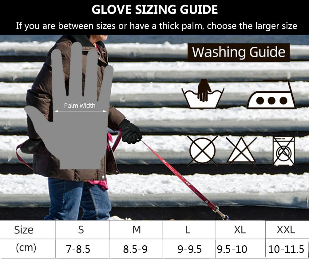 Werner Schwarz Winddichte Thermo-Handschuhe mit Touchscreen-Funktion | Winter Outdoor Radfahren - S/M/L/XL/2XL