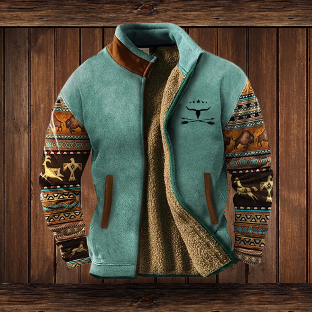 Ernst Grün Colourblock Fleece-Jacke für Herren | Patchwork Reissverschluss Freizeit - S-5XL