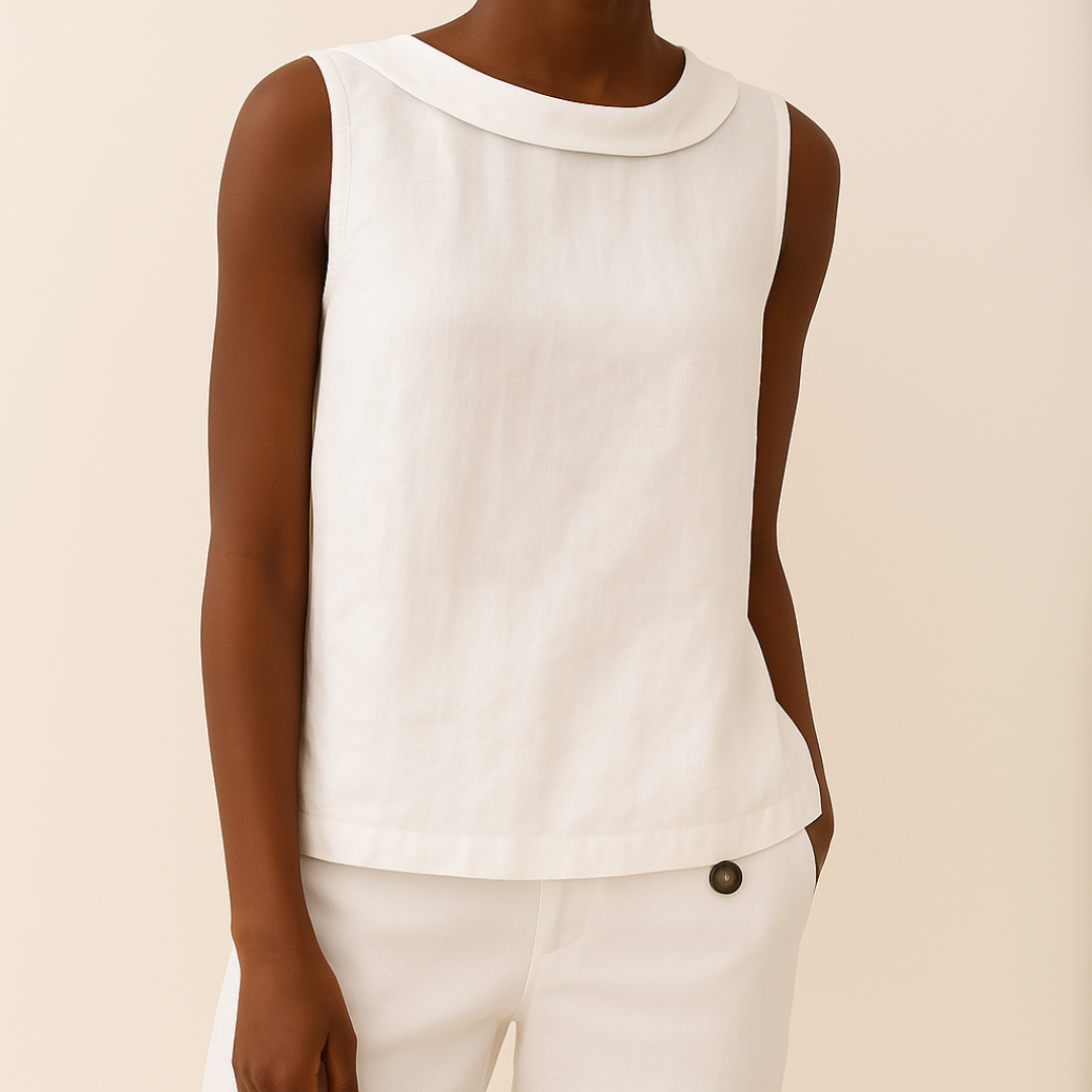 Monika Grau Ärmelloses Top mit Umlegekragen für Damen | Leichter Sommerfit | Alltag & Urlaub - S/M/L/XL/2XL/3XL