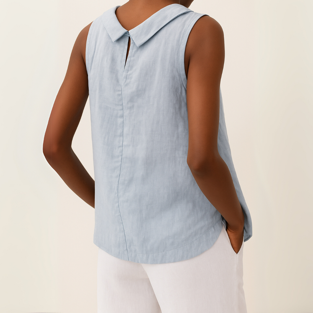 Heidi Grau Ärmellose Bluse mit Rollkragen für Damen | Eleganter Sommerfit | Alltag und Reisen - S/M/L/XL/2XL/3XL