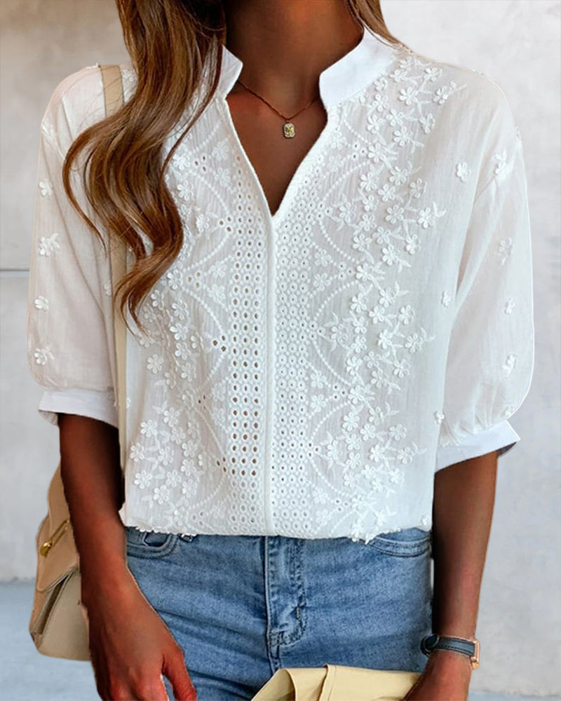 Damen Bluse Puffärmel 5