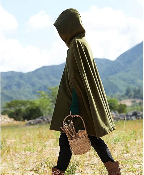 Regula Rot Vintage Kapuzenumhang für Damen | Cape mit Kapuze Festlich - S/M/L/XL