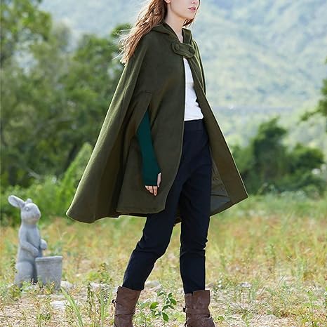 Regula Rot Vintage Kapuzenumhang für Damen | Cape mit Kapuze Festlich - S/M/L/XL