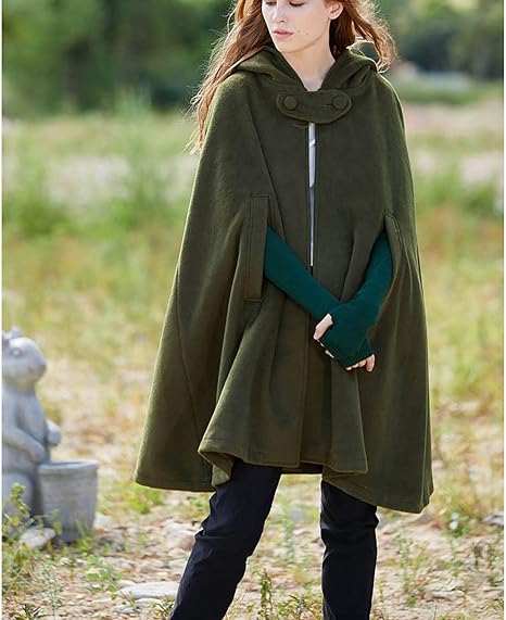 Regula Rot Vintage Kapuzenumhang für Damen | Cape mit Kapuze Festlich - S/M/L/XL
