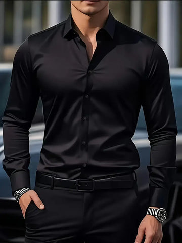 Dieter Schwarz Slim Fit Langarm-Hemd für Herren | Atmungsaktiv Elegant | Business und Smart-Casual - S-4XL