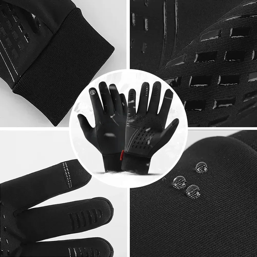 Dieter Schwarz Touchscreen Winterhandschuhe Wasserdicht Atmungsaktiv für Herren | Outdoor Winter Grip - M/L/XL