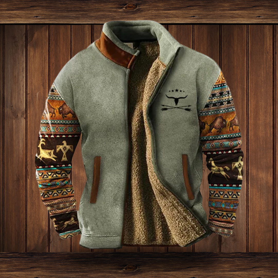 Ernst Grün Colourblock Fleece-Jacke für Herren | Patchwork Reissverschluss Freizeit - S-5XL