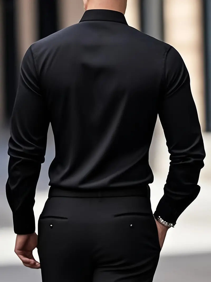 Dieter Schwarz Slim Fit Langarm-Hemd für Herren | Atmungsaktiv Elegant | Business und Smart-Casual - S-4XL
