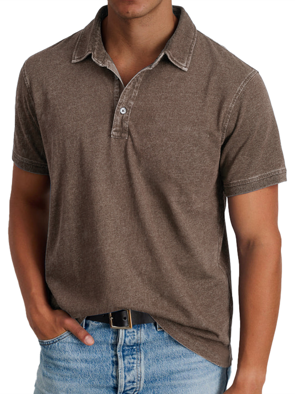 Roland Blau Vintage-Washed Polohemd für Herren | Entspannte Passform Zeitloser Stil | Freizeit und Reisen - S/M/L/XL/2XL/3XL/4XL