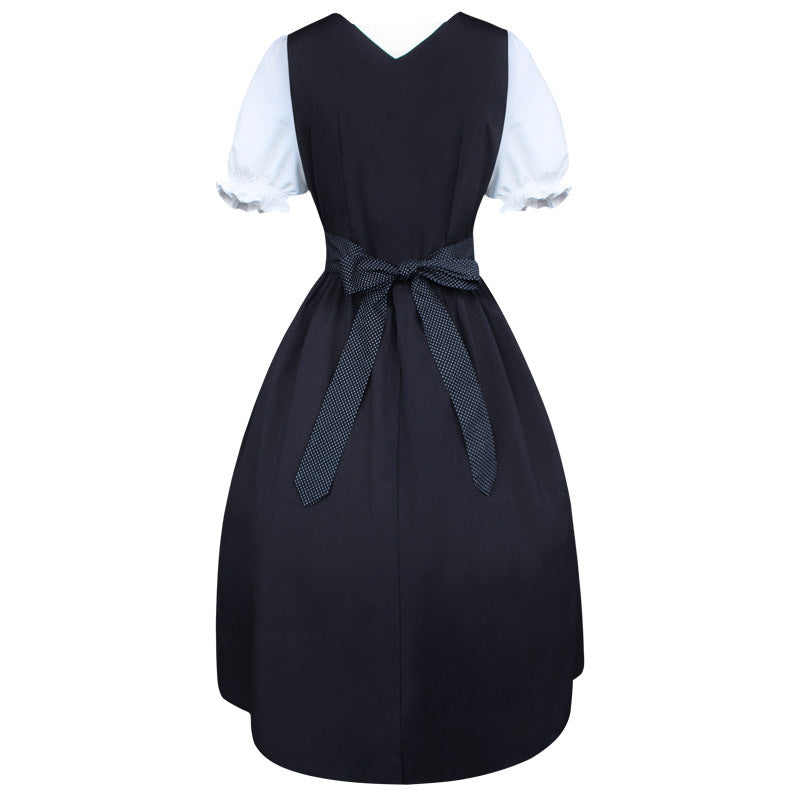 Vreni Schwarz Traditionelles Dirndlkleid für Damen | Trachtenmode Oktoberfest Schnürung - S/M/L/XL/2XL/3XL/4XL/5XL
