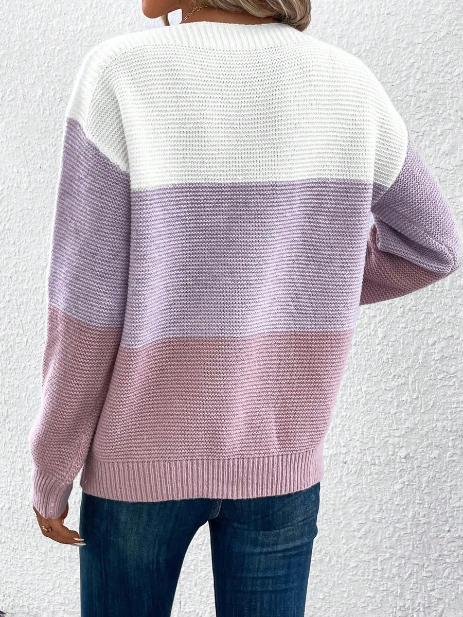 Dazzling Daphne Damenstrickpullover | Ombre-Design, Lockere Passform