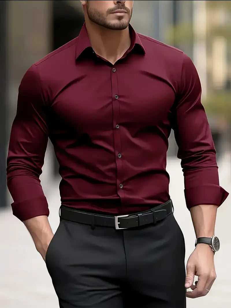 Dieter Schwarz Slim Fit Langarm-Hemd für Herren | Atmungsaktiv Elegant | Business und Smart-Casual - S-4XL