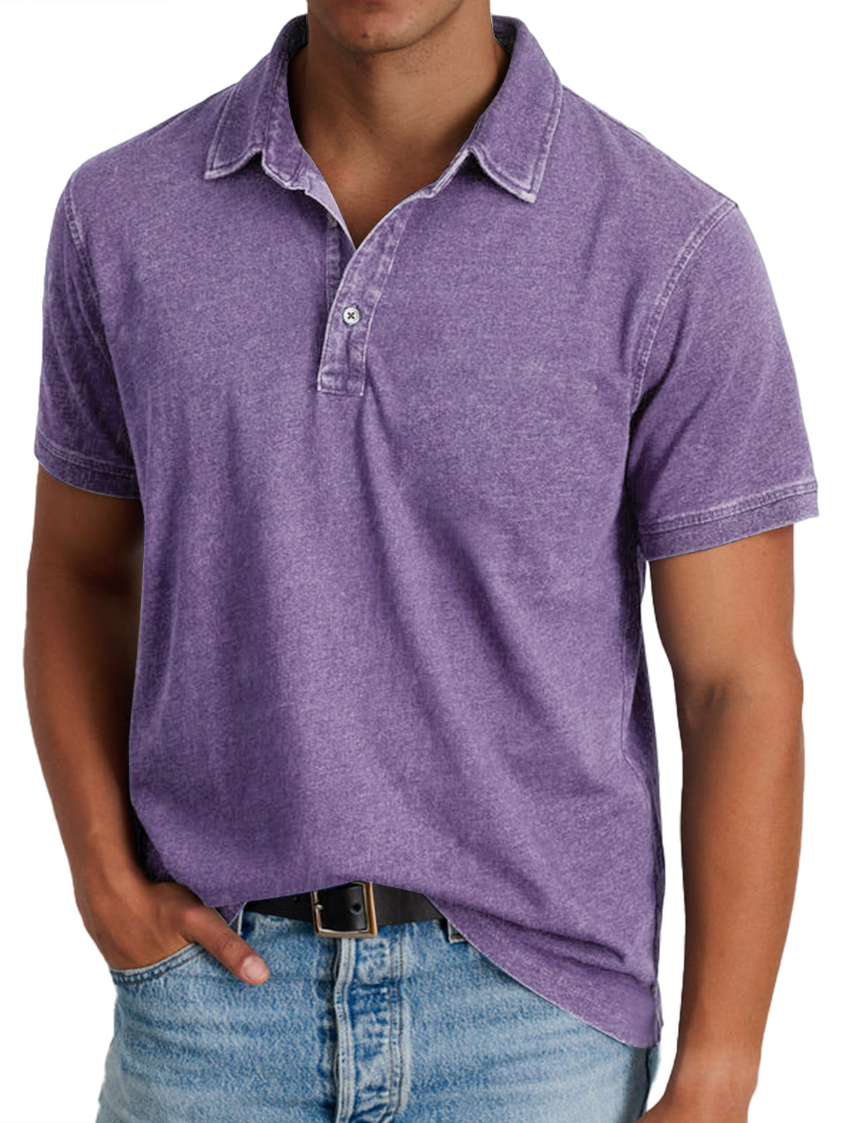 Roland Blau Vintage-Washed Polohemd für Herren | Entspannte Passform Zeitloser Stil | Freizeit und Reisen - S/M/L/XL/2XL/3XL/4XL