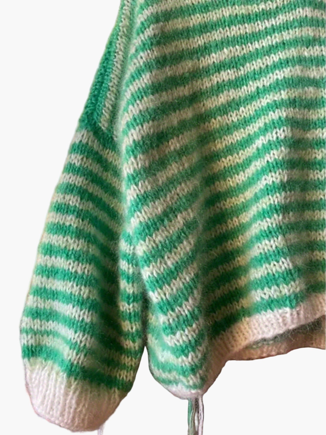 Heidi Grün Gestreifter Oversized Strickpullover für Damen | Casual Herbst Winter - S/M/L/XL/2XL