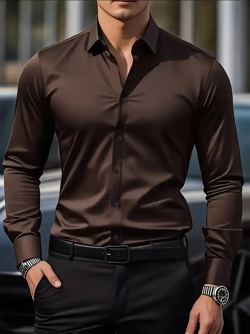Dieter Schwarz Slim Fit Langarm-Hemd für Herren | Atmungsaktiv Elegant | Business und Smart-Casual - S-4XL