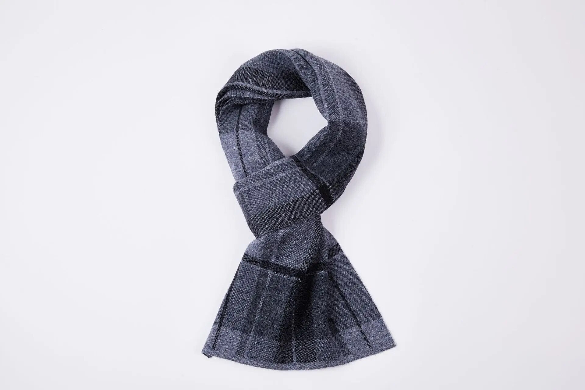 Vätti Grau Karierter Wollschal für Herren | Warm und Winddicht Winter Accessoire - Einheitsgrösse
