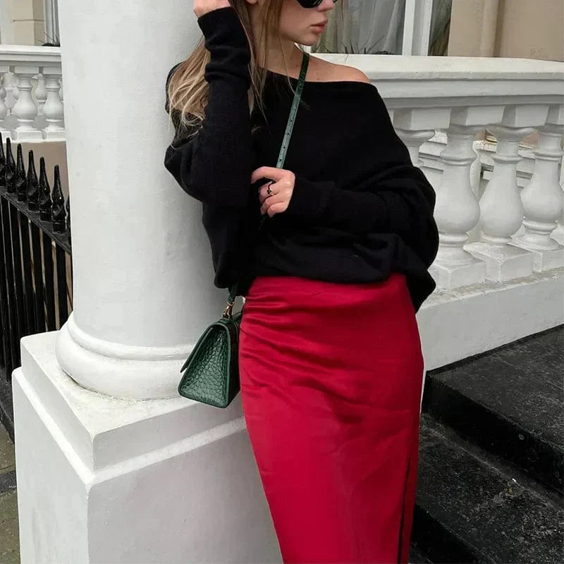 Lisbeth Beige Oversized Pullover mit Schulterfreiem Ausschnitt für Damen | Casual Freizeit Stil - S/M/L/XL/2XL