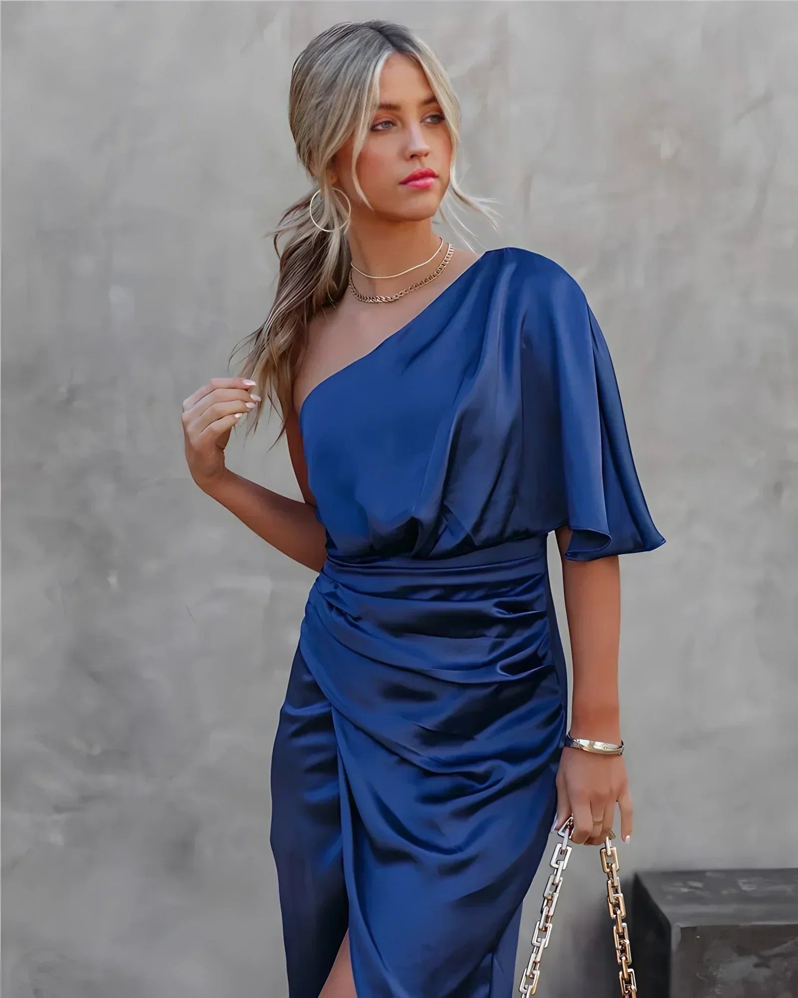 Alba Damen Midi-Kleid | Asymmetrisches Design, Polyester 4