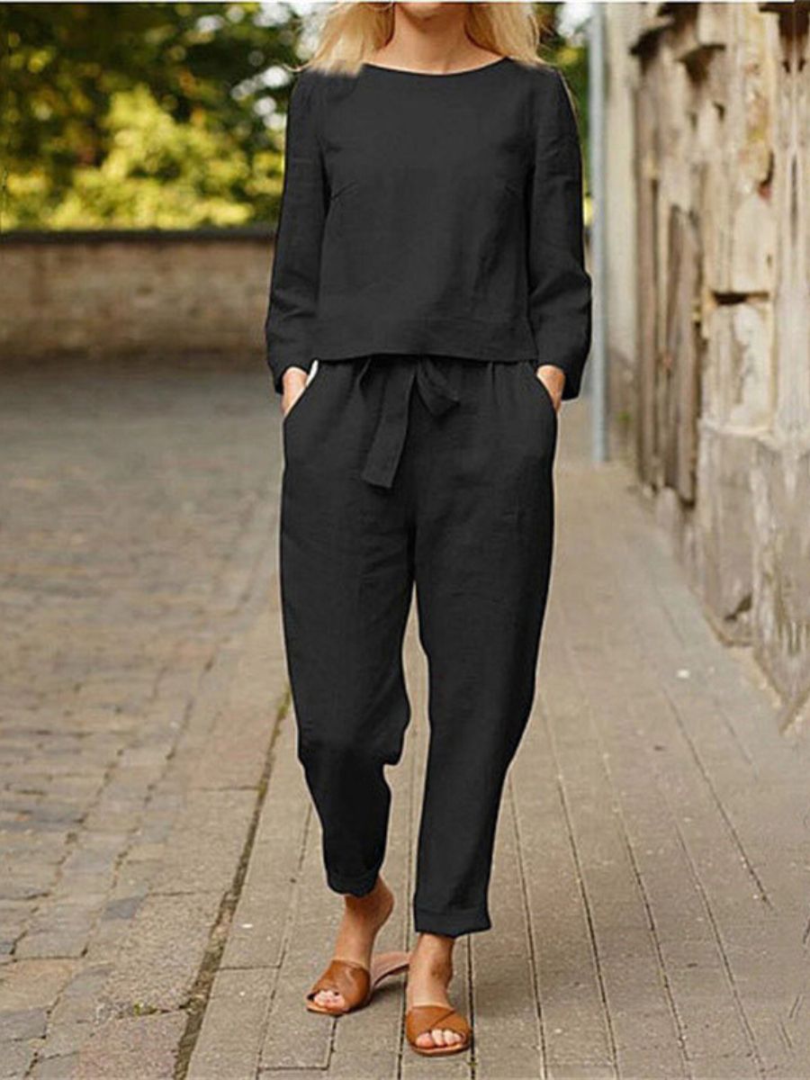 Alina Damen Leinen-Set | Atmungsaktives Polyester, Vielseitig 2