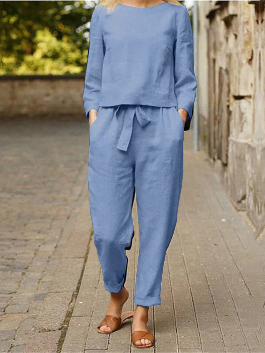 Alina Damen Leinen-Set | Atmungsaktives Polyester, Vielseitig 3