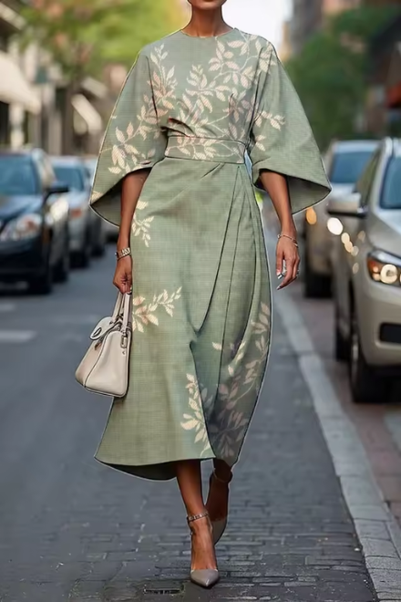 Aline Damen Midikleid | Blumenmuster, Vielseitig 2